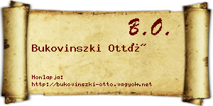 Bukovinszki Ottó névjegykártya